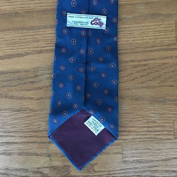 Vintage Harvard The Coop Cooperative Society Blue Silk Tie - Picture 4 of 5